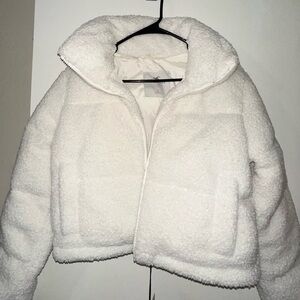 Hollister Women's White Teddy Jacket